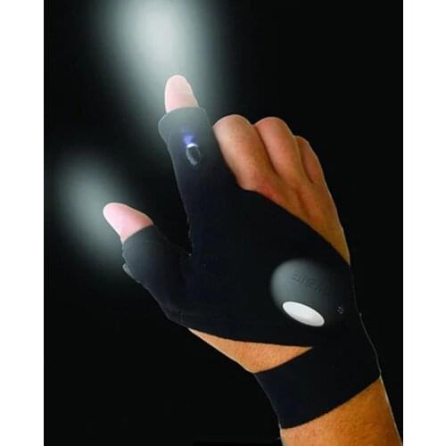 Half-finger Flashlight Gloves LED Night Light Luminous Multifunctional Gloves For Outdoor Sports Camping Cycling Fishing