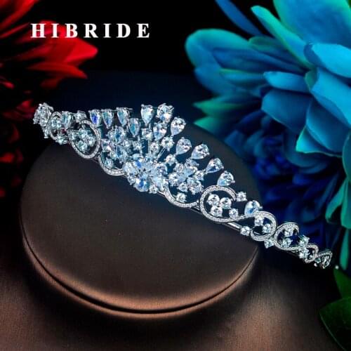 HIBRIDE Headband Princess Prom Crown Inlay Rhinestone Crystal Tiara Comb Wedding Hair Accessories Fashion Headband Jewelry C-88
