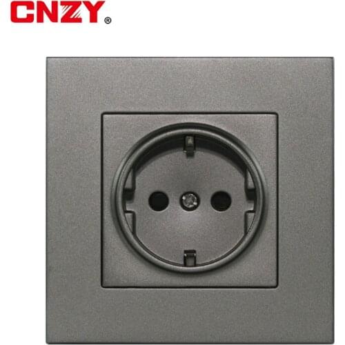 Wall color panel socket power plug grounding 16A European standard AC110V250V 86mm round hole German standard power socket