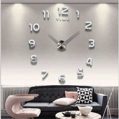 Modern Minimalist Clock Art Acrylic Mirror Digital Wall Clock Diy Sticker Still Life Clock Living Room Clock Home Decoration