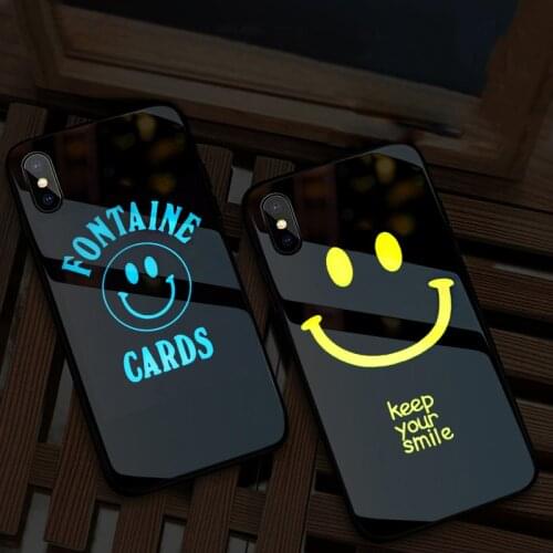 Tempered Glass Call Light Case For iPhone 11 Pro Max 12 Mini 8 7 6 6S Plus XR X XS MAX Case LED Flashing Notification Cover Case