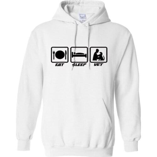 EAT SLEEP vet Hoodie Men Casual Hoodie Sweatshirt Long Sleeve Sweatshirt