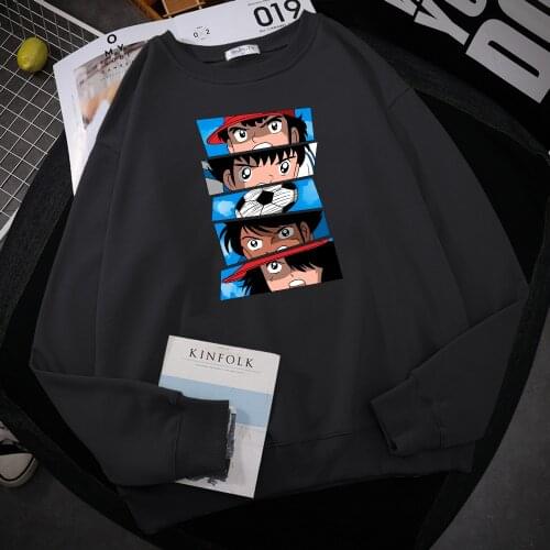 Sweatshirts Japanese Anime Captain Tsubasa Printed Men Hoodies Fashion Casual Clothing Harajuku Vintage Cartoon Mens Sweatshirt