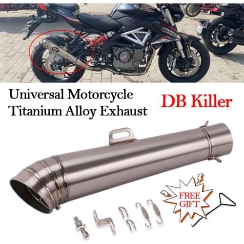 Universal Motorcycle Titanium Alloy Exhaust Pipe 60MM GP Escape Modified Muffler DB Killer For Z900 MT07 NK400 Ninja250 GSX-S750