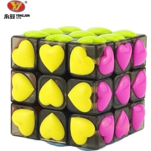 Yongjun YJ Love Heart tiled 3x3x3 Magic Cubes Puzzle Magical cube 3x3 Speed Cube Professional Twist Cubo Magico Educational Toys
