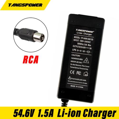 54.6V 1.5A charger 1pc lowest price 54.6v 1.5A electric bike lithium battery charger for 48V lithium battery pack RCA Connector
