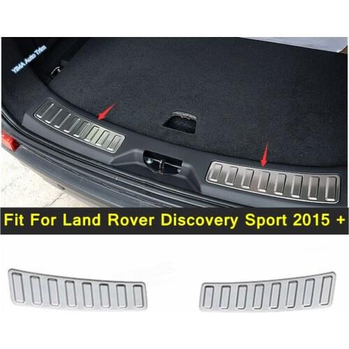 Lapetus Rear Inside Door Bumper Protector Sill Scuff Plate Cover Trim For Land Rover Discovery Sport 2015 - 2019 Stainless Steel