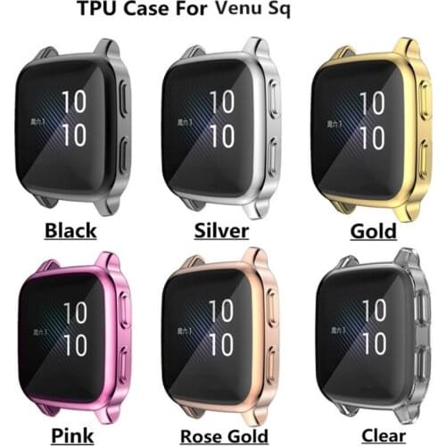 Protection Case For -Garmin Venu SQ Smart Watch Plating TPU Soft Cover Full Scre X7JB