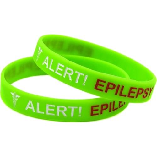 1PC Alert Epilepsy Silicone Wristband for Emergency Case