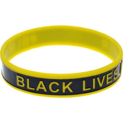 1PC Black Lives Matter with Line Silicone Bracelet Adult Size
