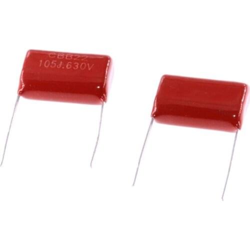 10PCS 630V105J 630V 1UF Pitch 20mm 105 1000NF CBB Polypropylene film capacitor