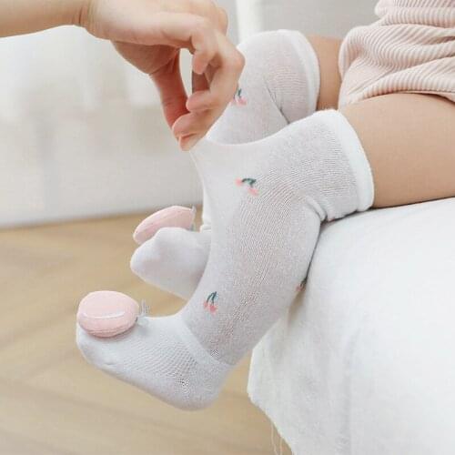 12pair/lot Summer Mesh Thin Cotton Newborn Baby Anti-mosquito Booties Knee Warm Long Leg Cover Kids High Knee Long Stockings