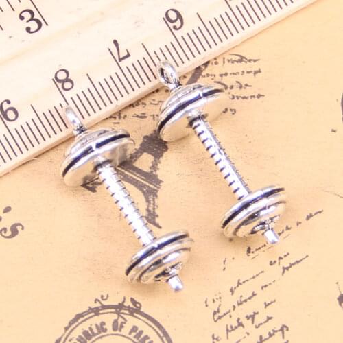 4pcs Charms fitness equipment dumbbell 34x12x12mm Antique Pendants,Vintage Tibetan Silver Jewelry,DIY for bracelet necklace
