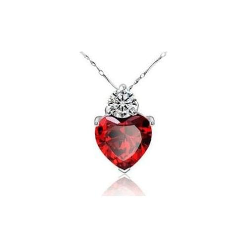 2016 new arrival hot sell red heart 925 sterling silver women necklaces fashion pendant jewelry wholesale price