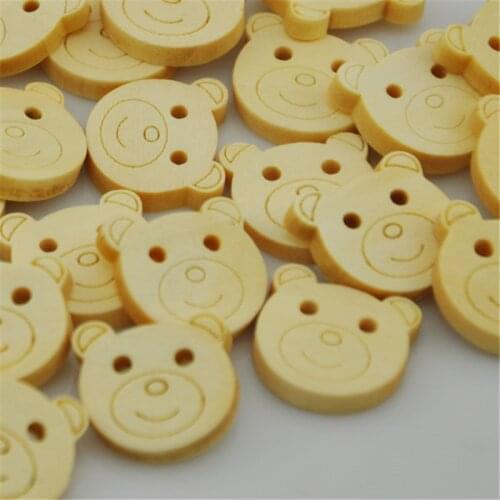 25/50/100pcs Wood buttons Cute cartoon Bear Baby Show Applique DIY Craft sewing WB139