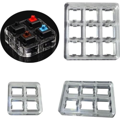 4 holes /6 holes /9 holes Switch Tester Base Transparent Acrylic Plate For Cherry MX Switch Storage Display Board Tester Base