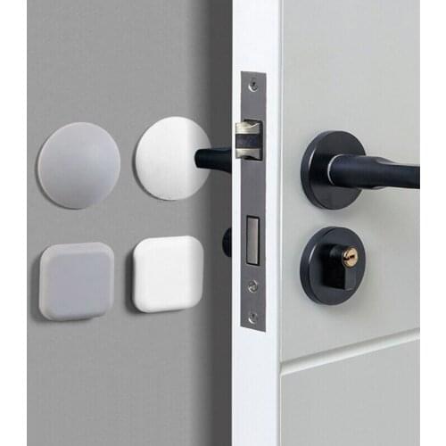 4pcs Home Anti-Collision Wall Sticker Thickening Silice Gel Handle Door Lock Wall Protective Shockproof Crash Pad