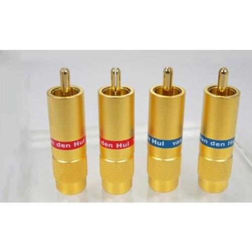 4 pcs Male plug Gold Audio RCA Plug Connector