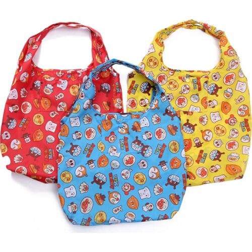 60PCS / LOT Green Shopping Bag Cute Cartoon Animal Printed Reusable Shopping Storage Bags Foldable Small Square Bag