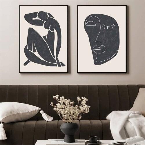 Abstract Female Line Drawing Posters And Prints Woman Body Face Canvas Painting Minimalist Wall Art Pictures Living Room Decor
