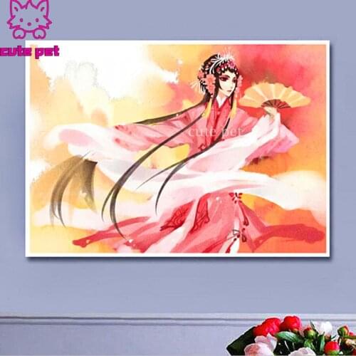 Chinese Style Beauty Dance DIY Full Diamond Diamond Painting 2020 New Home Decoration Mosaic Diamond Embroidered Wall Hanging