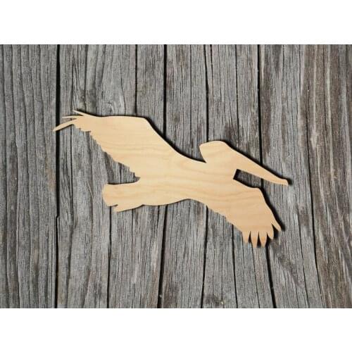 Wood Cutout Shapes Pelican Shape - Multiple Sizes - Laser Cut Unfinished