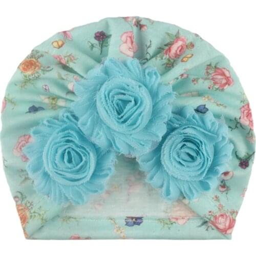 Baby Headband Hat With Flowers Knotted Infant Baby Girls Boys Winter Beanie Floral Warm Cap Crochet Knitted Stripe Hat Turban