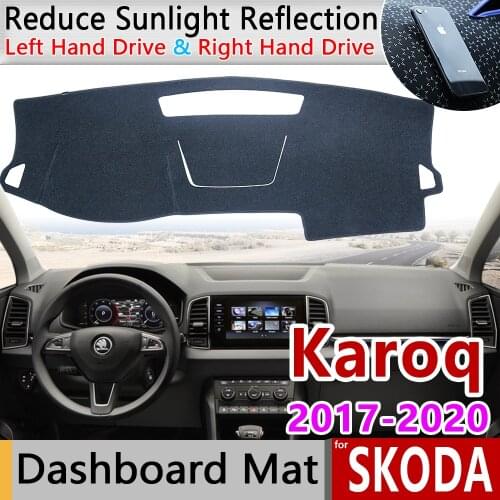 For Skoda Karoq 2017 2018 2019 2020 Anti-Slip Mat Dashboard Cover Pad Sunshade Dashmat Carpet Anti-UV Dash Car Accessories Rug
