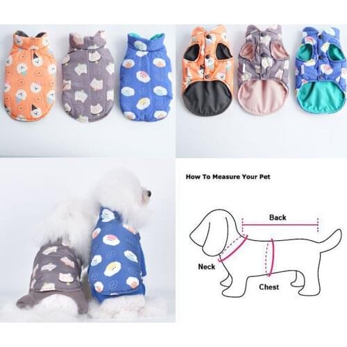 Reversible Dog Coat Vest Jacket Winter Pet Clothes Puppy Small Dog Clothing Outfit Garment Both Sides Wearable Pet Costume