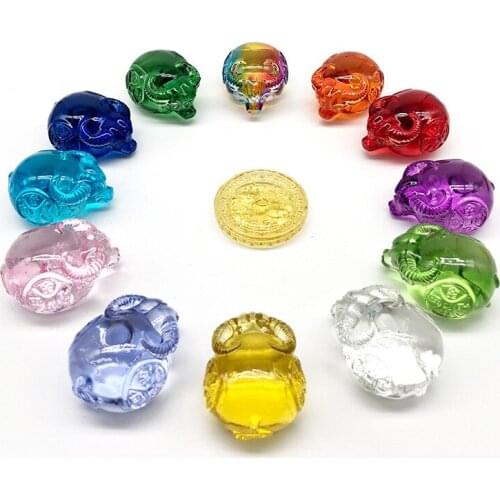 2021 New Year Colorful Enamel Lovely Ox Cattle Crystal Ornaments zodiac Cow Animal Home Ornaments Office Home Decoration Crafts