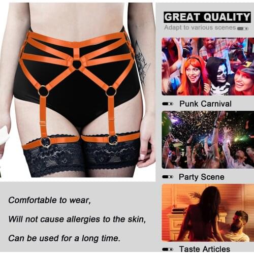 Sexy Woman Leg Harness Bdsm Outfit Adjustable Size Spandex Body Bondage Garter Belt Harajuku Stockings Accessories Punk Carnival