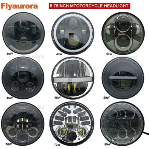 45W 5-3/4" Motorcycle Hi/low beam motor headlamp with DRL halo ring Moto for Sportster Dyna Iron 883 Victory Flstsb