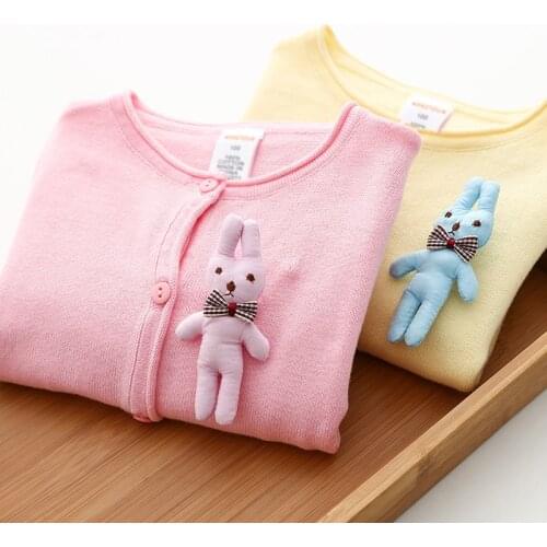 2020 Autumn Spring New 2 3 4 6 8 10 Years Child Baby Cartoon Animal Cotton Knitted Jacket For Little Girl Cardigan Sweaters Kids