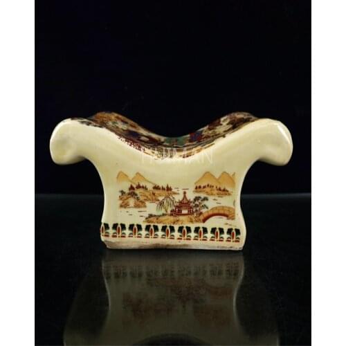 China Porcelain Hand Painting Elaborate Pillow Crafts Home Decoration