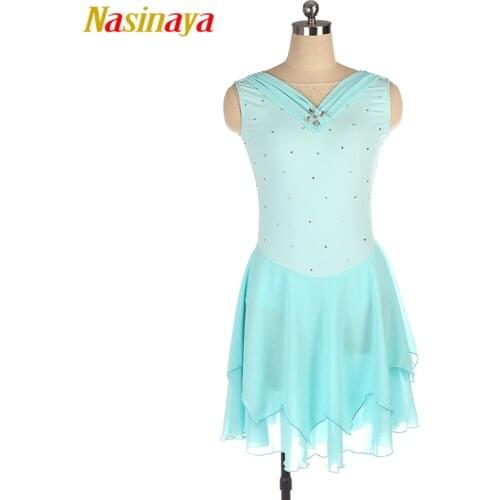 Nasinaya Figure Skating Dress Customized Competition Ice Skating Skirt for Girl Women Kids Gymnastics Performance Long Skirt V