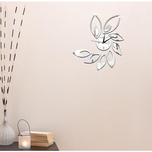 Hot Style DIY Wall Sticker Clock 3D Big Mirror Clock Wall Stickers Home Decoration Modern Design Wall Clocks Wall Sticker#252877