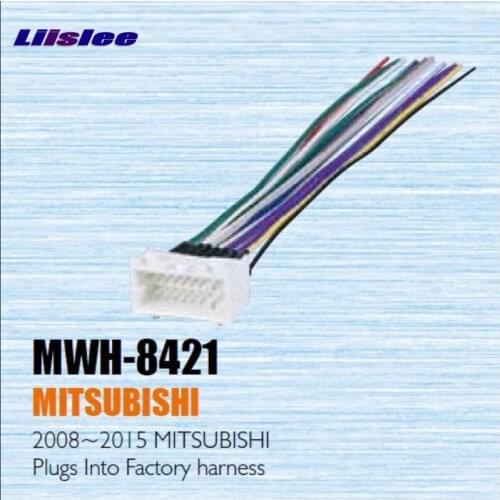Liislee Plugs Into Factory Harness For Mitsubish 2008~2015 -Radio Power Wire Adapter Aftermarket Stereo Cable/Male DIN To ISO