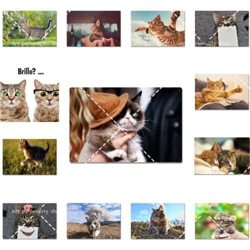 Cute Cats Art Tin Sign Vintage Metal Sign Retro Plates Plaque Sign Metal Wall Poster for Bar Club Cafe Garage Farm Wall Decor