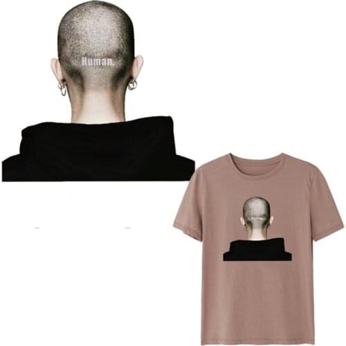 Fashion Biker Patch deal with it Clothes Heat Transfer Printing Man Human Iron on patches for clothing women Diy PVC Stickers