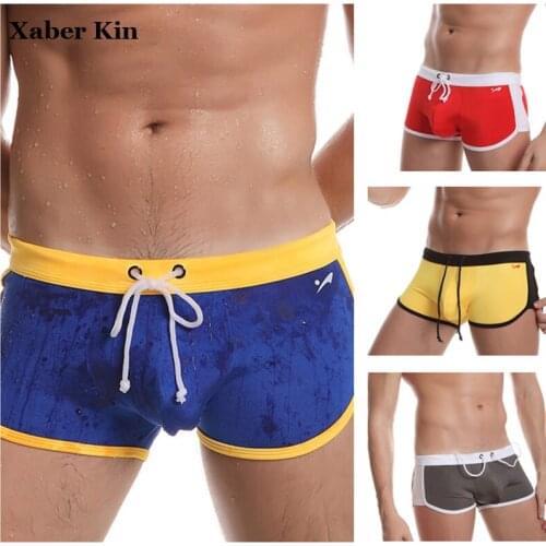 Xaber Kin Mens Swimming Trunks Men Swimwear Boxer Swim Pants Bulge Bathing Trunks For Men S M L G43-K450