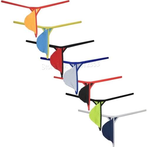 Mens Breathable Underwear Thong Pouch T-Back Tear Drop Mini Cheeky Bulge Jockstrap