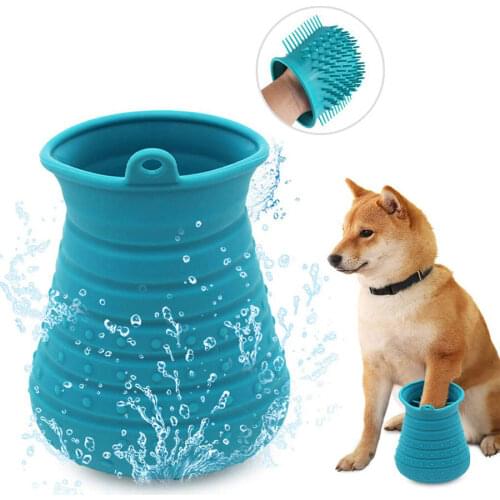 Soft silicone Dog Paw Washer Portable Comfortable dog paw cleaner Cup Dog Cats Grooming brush Glove Pet Hair Cleaning Brush