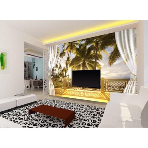 Custom landscape wallpaper, 3D palm mural for the living room balcony bedroom TV background wall waterproof papel de parede