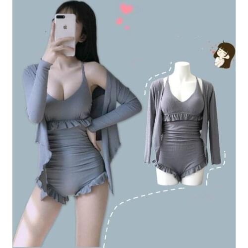 2021 New Sexy Swimsuit Women Swimwear One Piece Bodysuit Push Up Monokini Long Sleeve Bathing Suits Swim Suit Female Beachwear