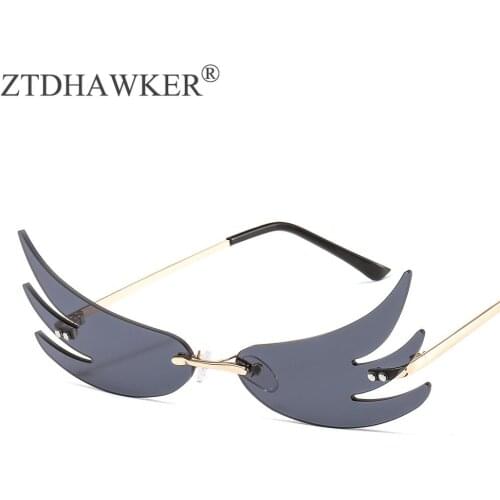 New Wing Retr Glasses Personality Prom women sunglasses Trend Flame eyeglasses Luxury Brand