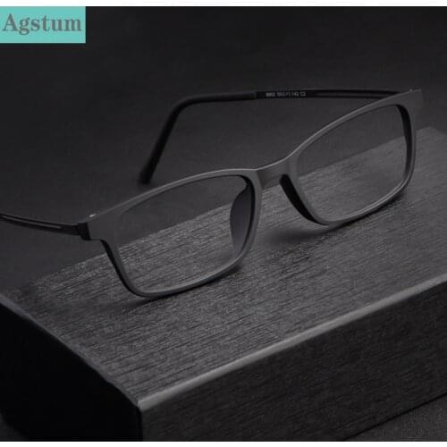 Agstum Titanium Glasses Frame Men Women Matte Black Eyeglasses Ultra-light Eyewear