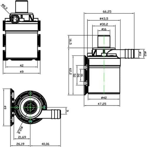 800L/H 5m DC 24V Solar Brushless Motor Water Circulation Submersible Water Pump K0AB