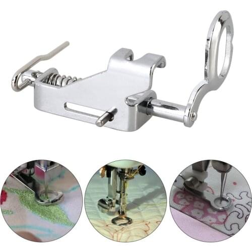 Portable Free Motion Metal Quilting Presser Foot Feet for Domestic Sewing Machines (Silver)