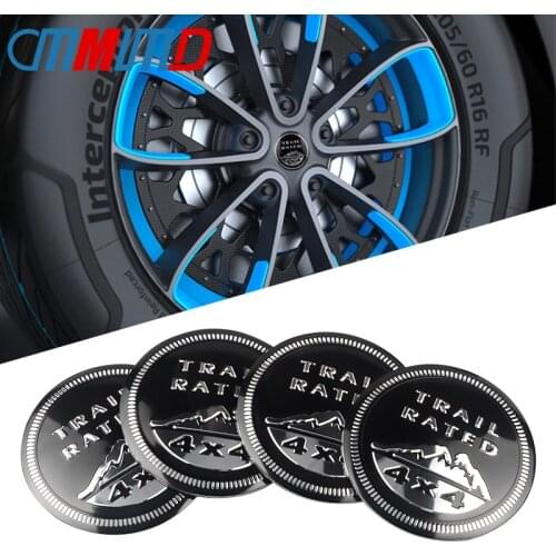 Car Styling 56mm aluminum 4X4 logo Car Wheel Center Hub Cap Sticker Emblem Badge Sticker For Jeep Wrangler Renegade Grand C