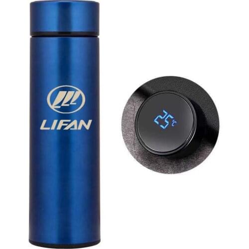 500ml Smart Thermos Bottle In Car For Lifan Solano X60 125CC With Logo Temperature Display Portable Stainless Steel Thermo Mug